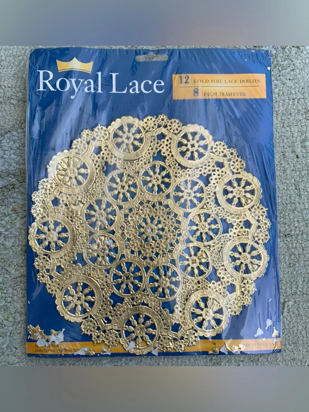 Royal Lace Medallion Lace Round Gold Doilies